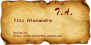 Titz Alexandra névjegykártya